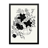 Vintage Botanical Black and White Floral Photo Frame Wall Art